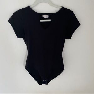 Macy’s Black Keyhole Shortsleeve Bodysuit